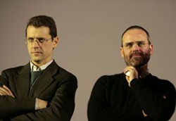 Dino e Filippo Gentili durante la conferenza stampa per Sono viva